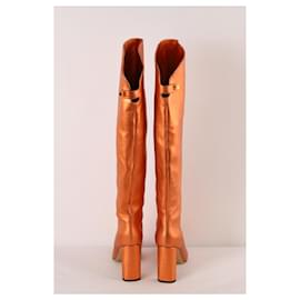 Autre Marque-Leather boots-Orange