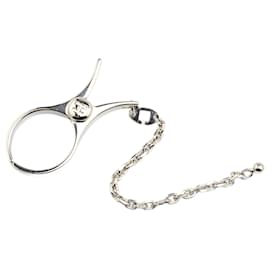 Hermès-Silver Hermès Brass Filou Glove Holder-Silvery