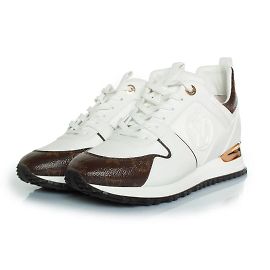 Baskets en cuir Run Away de Louis Vuitton Marron Blanc