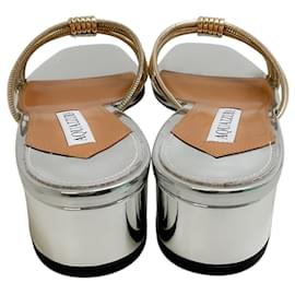 Aquazzura-Aquazzura Silver / Gold Film Sandals-Silvery