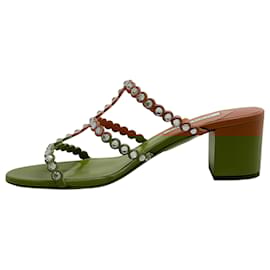 Aquazzura-Aquazzura Powder Pink Tequila 50 Sandals-Beige