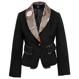 Black & Multicolor Kenzo Wool & Cashmere Blazer Size EU 38 Black