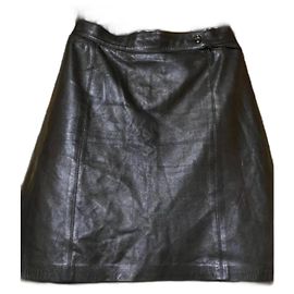 Saia Alaïa de couro marrom Marrom