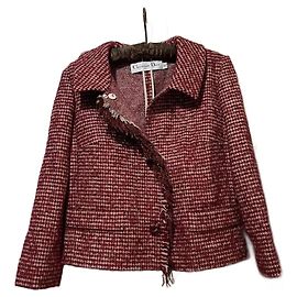 Giacca Christian Dior in lana rossa Rosso