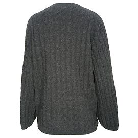 Totême Cable Knit Crewneck Sweater in Grey Cashmere Grey