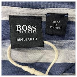 Hugo Boss-Boss Hugo Boss Regular Fit Long Sleeve T-shirt in Blue Cotton-Blue