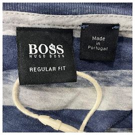 Camiseta de manga larga Regular Fit Hugo Boss en algodón azul Azul