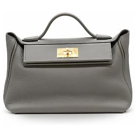 Bolsa Hermès 24/24 em couro Togo Etain - '10s Cinza