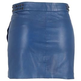 Jupe crayon mini cloutée Maje en cuir bleu Bleu