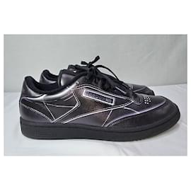 Maison Martin Margiela- Maison Margiela x Reebok Club C Sneakers in Black Calfskin Leather-Black