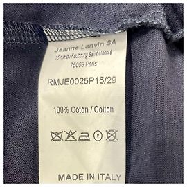 Camiseta de cuello redondo en algodón azul marino con estampado gráfico de Lanvin Azul Azul marino