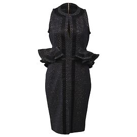 Vestido peplum de tweed Altuzarra en algodón azul marino Azul Azul marino
