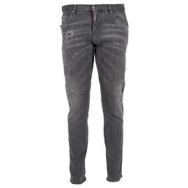 Jeans slim déchirés Dsquared2 en denim coton gris Gris