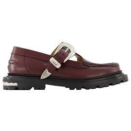 Aj1278 Mocasines - Toga Pulla - Cuero - Burdeos Roja Burdeos