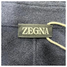 Ermenegildo Zegna-Zegna Buttoned Sweater in Navy Blue Cashmere-Blue,Navy blue