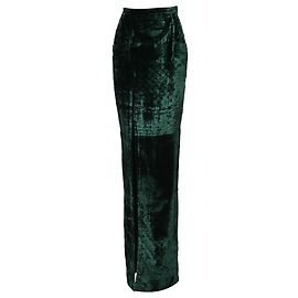 Falda Maxi Balmain en Terciopelo Verde Verde