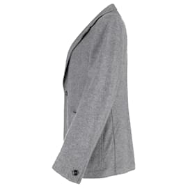 Ermenegildo Zegna-Ermenegildo Zegna Single-Breasted Blazer Jacket with Pockets in Grey Wool-Grey