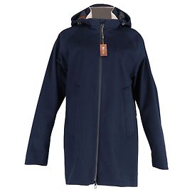 Chaqueta parka con capucha Loro Piana en algodón azul marino Azul Azul marino