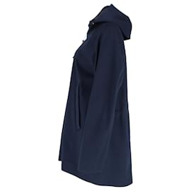 Loro Piana- Loro Piana Parka Hooded Jacket in Navy Blue Cotton-Blue,Navy blue