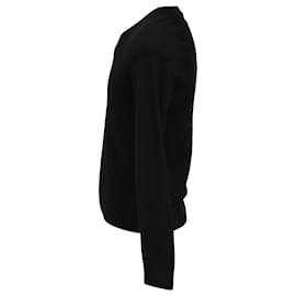 Saint Laurent-Saint Laurent V-Neck Sweater in Black Wool-Black