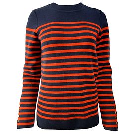 Pull rayé Sandro Smila en laine rouge Rouge