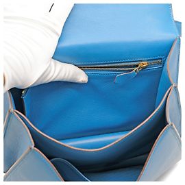 Borsa Hermès Constance 24 in pelle Evercolor blu Zanzibar - '10s Blu