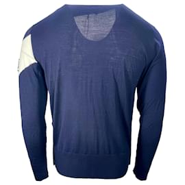 Moncler-Moncler Gamme Bleu Cardigan in Navy Blue Virgin Wool -Blue,Navy blue