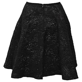 Lanvin-Lanvin A-Line Jacquard Skirt in Black Polyester-Black