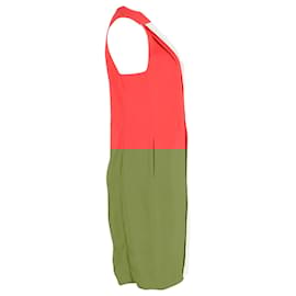 Autre Marque- Emilia Wickstead Mini Vest Dress in Red and White Polyester-Red