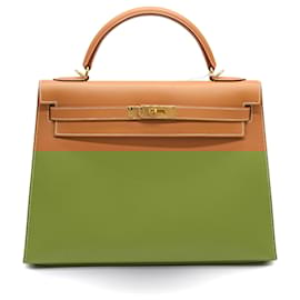 Hermès-Hermès Kelly 32 Bag  - '00s-Golden,Metallic