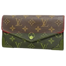 Louis Vuitton-Louis Vuitton Long Wallet Monogram Retiro Portofeuil Sarah M41951-Brown,Red