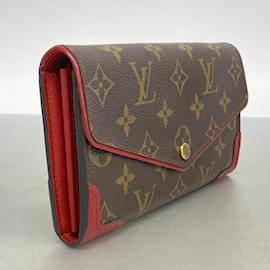 Louis Vuitton-Louis Vuitton Long Wallet Monogram Retiro Portofeuil Sarah M41951-Brown,Red