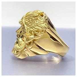 Versace-VERSACE Medusa Men's Gold Metal Ring-Other