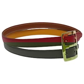 Hermès-HERMES Belt Leather 28.3"" Multicolor Gold Auth 94310-Multiple colors,Golden