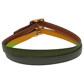 Hermès-HERMES Belt Leather 28.3"" Multicolor Gold Auth 94310-Multiple colors,Golden