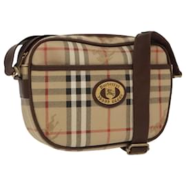 Autre Marque-Burberrys Nova Check Shoulder Bag PVC Beige Gold Auth 96981-Beige,Golden