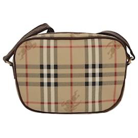 Autre Marque-Burberrys Nova Check Shoulder Bag PVC Beige Gold Auth 96981-Beige,Golden