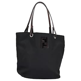 Fendi-FENDI Hand Bag Nylon Black Auth ep6199-Black