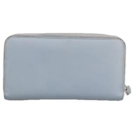 Fendi-FENDI Wallet Leather Light Blue Silver Auth hk1811-Silvery,Light blue