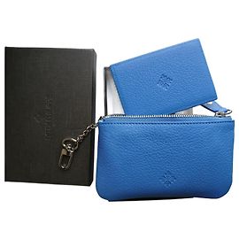 Patek Philippe Blue Leather Wallet Blue