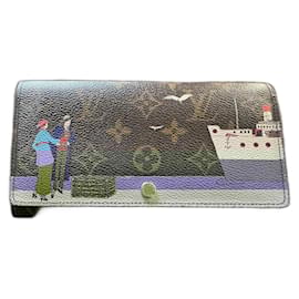 Louis Vuitton-Louis Vuitton Monogram Canvas Illustre Transatlantic Sarah Wallet Pink-Brown,Pink