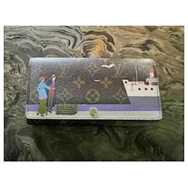 Louis Vuitton-Louis Vuitton Monogram Canvas Illustre Transatlantic Sarah Wallet Pink-Brown,Pink