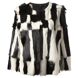 ISABEL MARANT Black and white fur jacket rare TBE size 36 Multiple colors