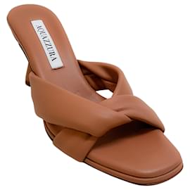 Aquazzura-Aquazzura Powder Pink Leather Amore 75 Sandals-Beige