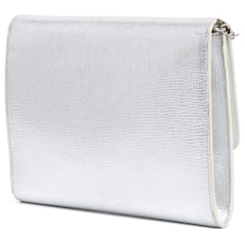 Dior-Silver Dior Goatskin Diorever Wallet on Chain Crossbody Bag-Silvery