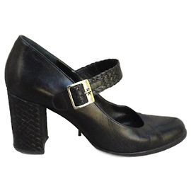 Stéphane Kelian Babies Braided Leather Heels Black Black