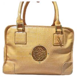 Bolsa Loewe Amazona de couro efeito crocodilo amarela Amarelo