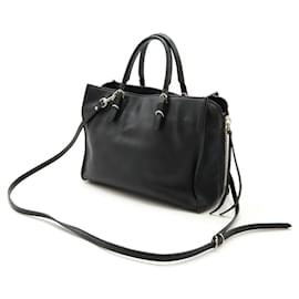 Balenciaga-Balenciaga Leather Paper A6 Zip Around Handbag-Black