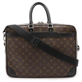 Louis Vuitton Monogram Leather Document Bag M40224 Brown