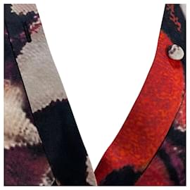 Alexander Mcqueen- Alexander Mcqueen Butterfly Print Fringed Blouse in Multicolor Viscose-Multiple colors